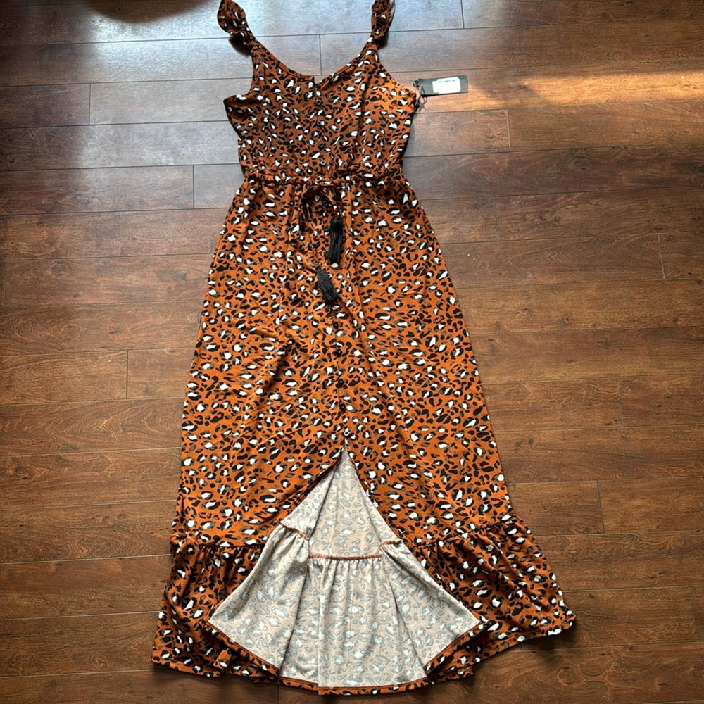 Black Tape Leopard Print Maxi Dress